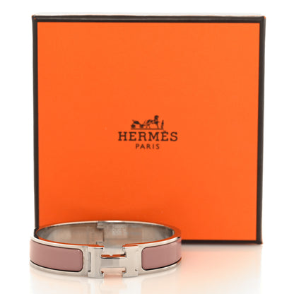 Hermes Enamel Narrow Clic Clac H Bracelet PM Bois de Rose 5 of 5
