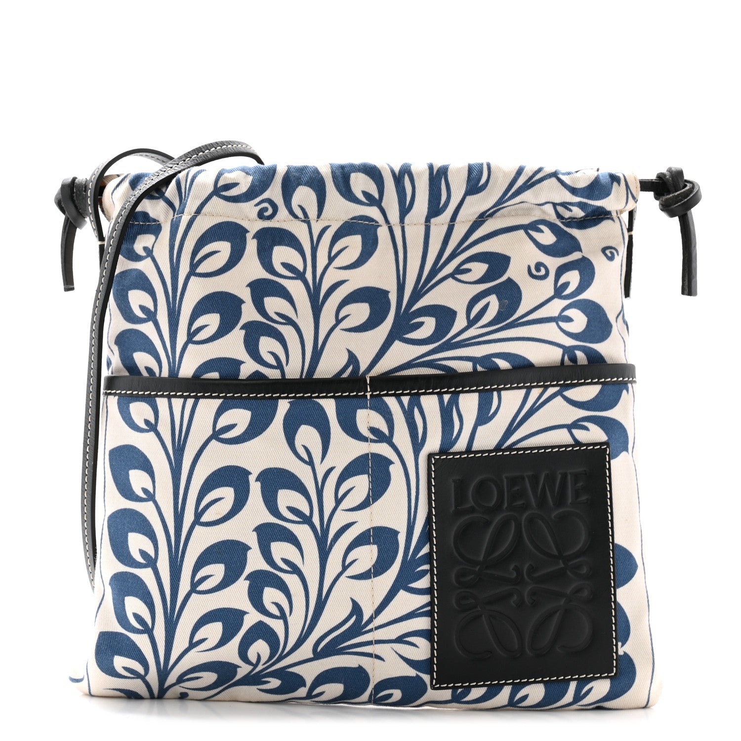 Loewe Canvas Tile Print Paula's Ibiza Small Pouch White Blue Black 1 of 11