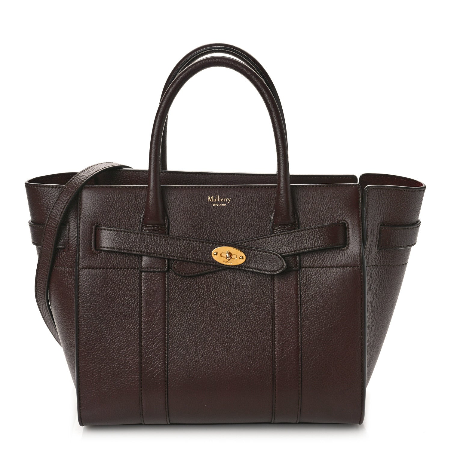 Mulberry Grain Vegetable Tanned Calfskin Small Zipped Bayswater Oxblood 1 of 9