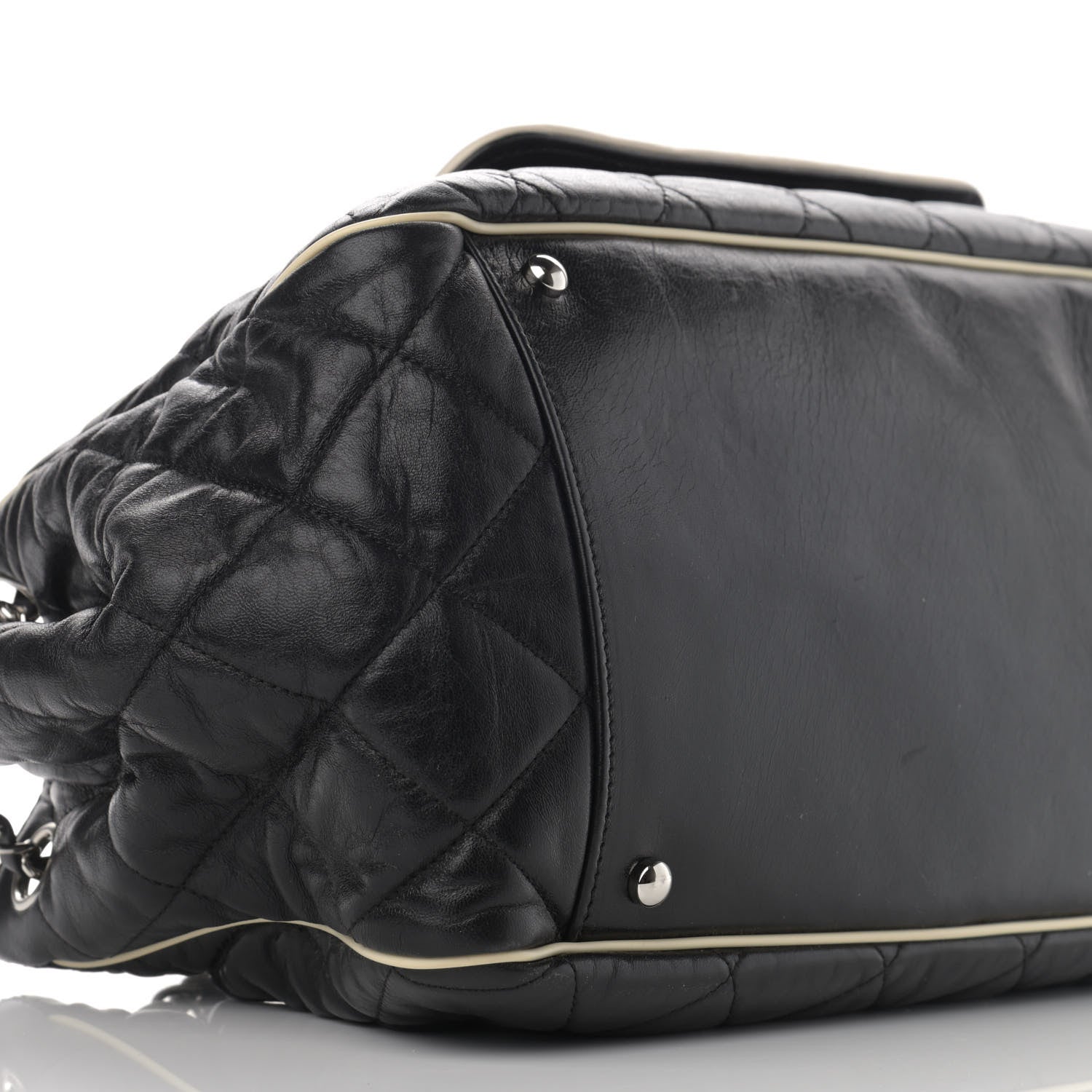 Chanel Lambskin Quilted East West Accordion Flap Black 9 of 12