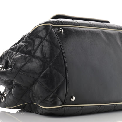 Chanel Lambskin Quilted East West Accordion Flap Black 9 of 12