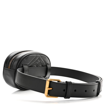 Gucci Calfskin Matelasse GG Marmont Belt Bag 85 34 Black 3 of 11
