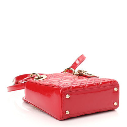 Christian Dior Patent Cannage Mini Lady Dior Red 4 of 9