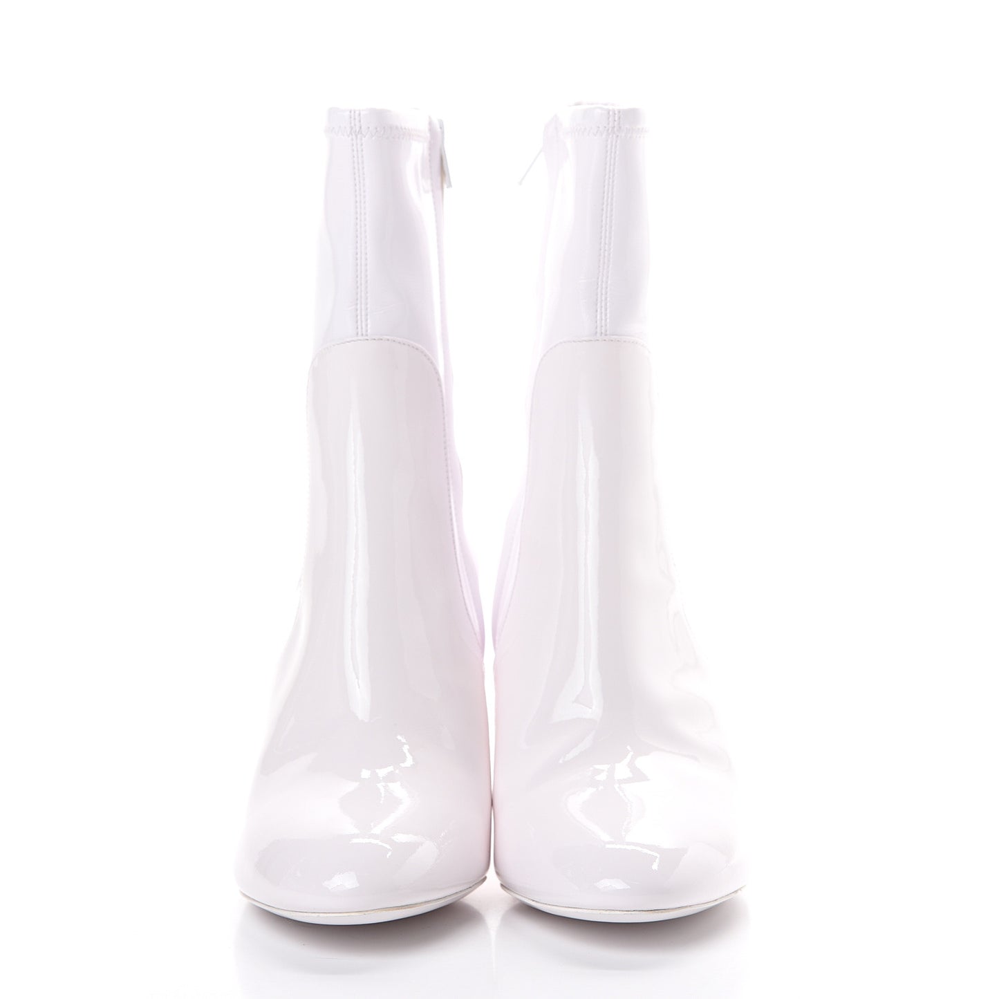 Patent Silhouette Ankle Boots 39 White