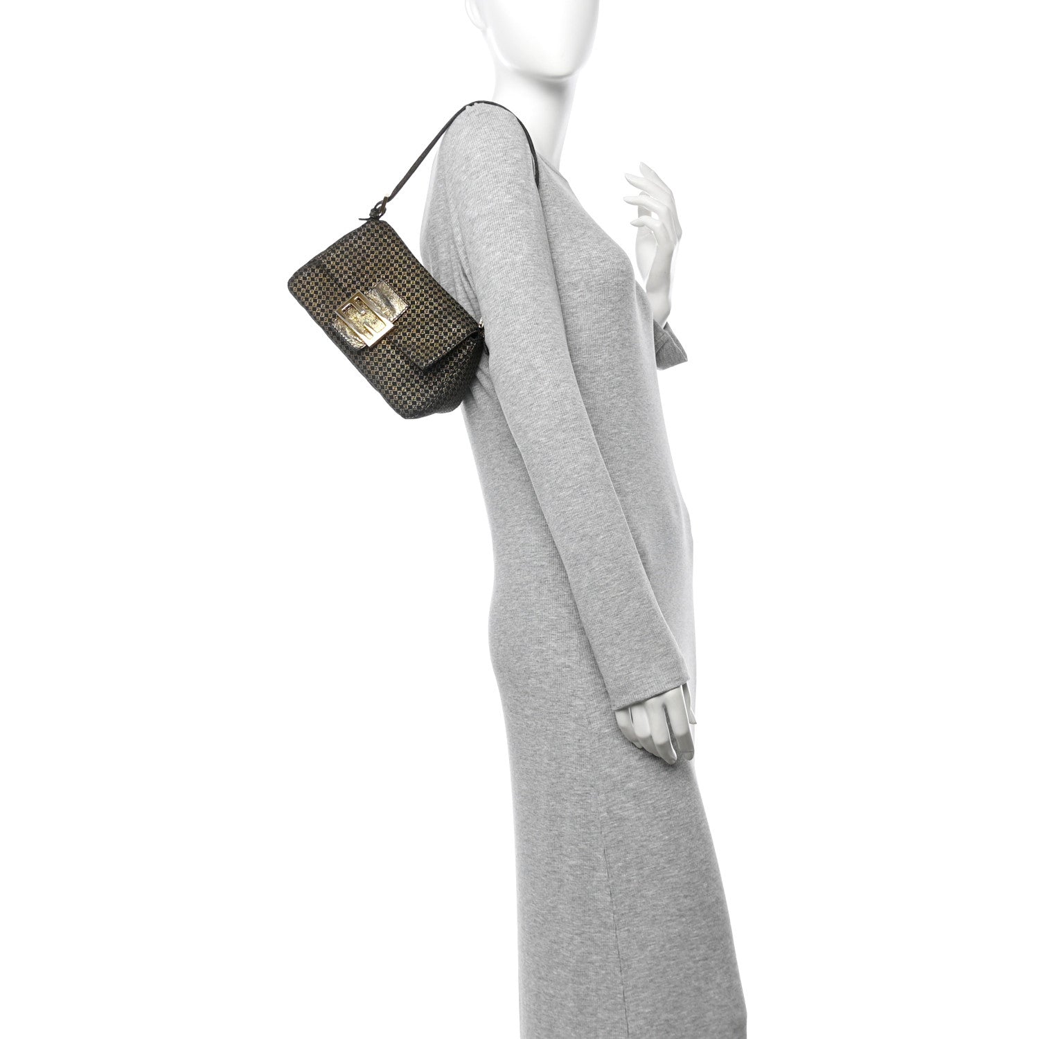 Fendi Micro Zucchino Forever Mini Mama Baguette Black Gold 1746292