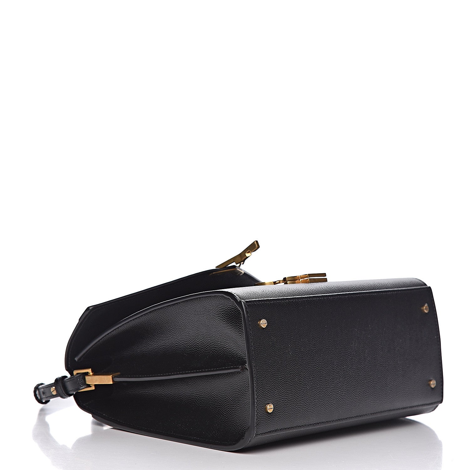 Saint Laurent Grain de Poudre Medium Classic Monogram Cassandra Top Handle Black Rouge Legion 5 of 13