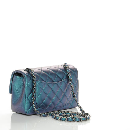 Chanel Iridescent Lambskin Quilted Mini Rectangular Flap Turquoise 3 of 7