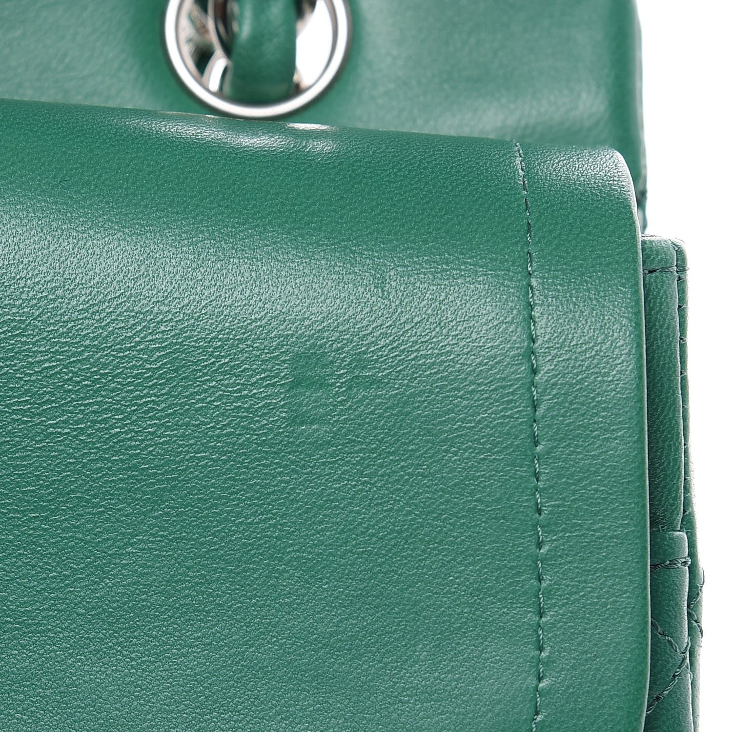 Chanel Lambskin Quilted Medium Double Flap Green 8 of 13