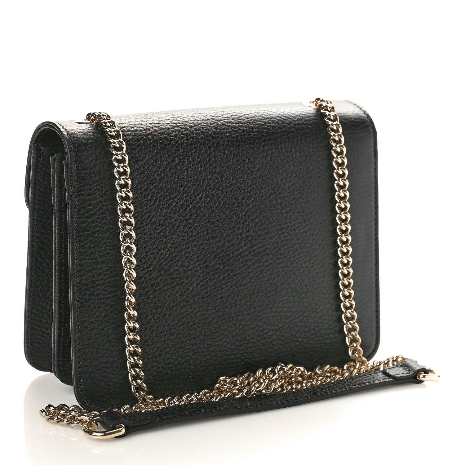 Gucci Dollar Calfskin Small Interlocking G Shoulder Bag Black 3 of 10