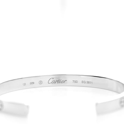 Cartier 18K White Gold LOVE Cuff Bracelet 19 4 of 4
