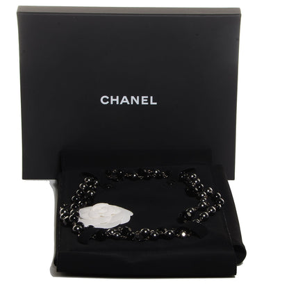 Chanel Ruthenium Pearl Beaded CC Long Necklace Black 5 of 5