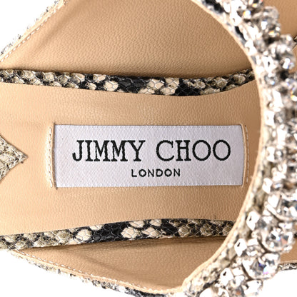 Jimmy Choo Snakeskin Embossed Crystal Bing 65 Pumps 38 Roccia 7 of 9