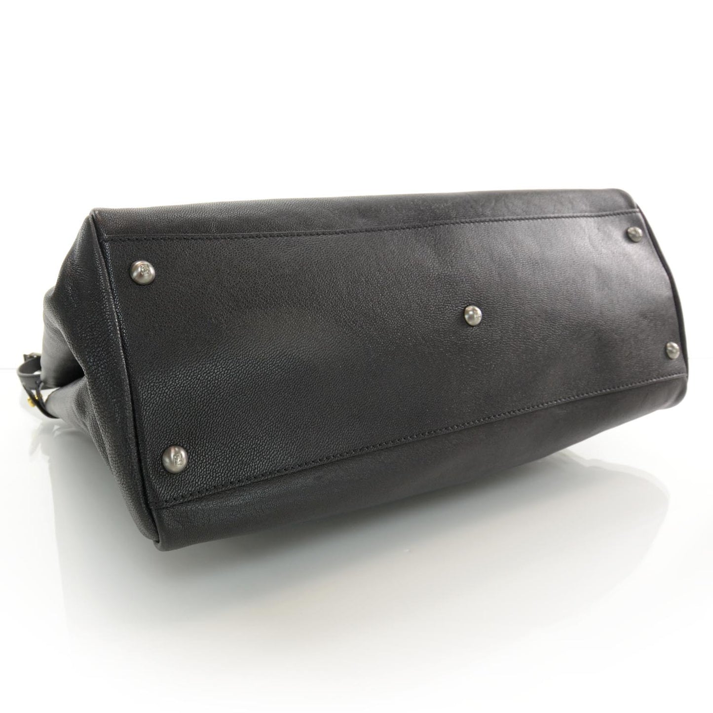 Goatskin Large Peekaboo Iconic Satchel Black Lampone