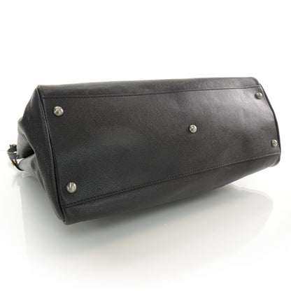 Fendi Goatskin Large Peekaboo Iconic Satchel Black Lampone 3 of 7