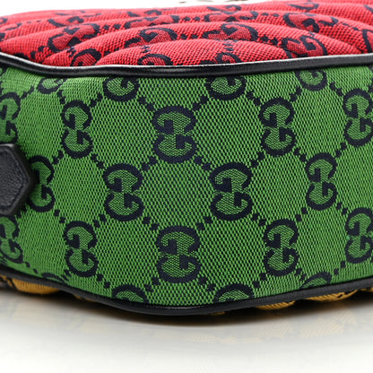 Gucci Monogram Multicolor Matelasse Diagonal Small GG Marmont Chain Shoulder Bag Red Blue Yellow Green Pink 8 of 9