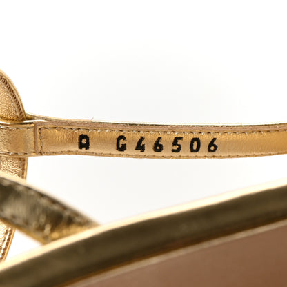 Chanel Mirror Calfskin CC Sandals 37.5 Gold 9 of 10