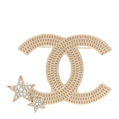 Chanel Crystal CC Star Brooch Gold 1 of 5