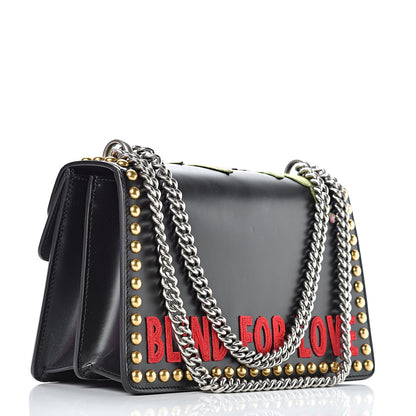Gucci Calfskin Floral Embroidered Studded Small Dionysus Shoulder Bag Black 3 of 16