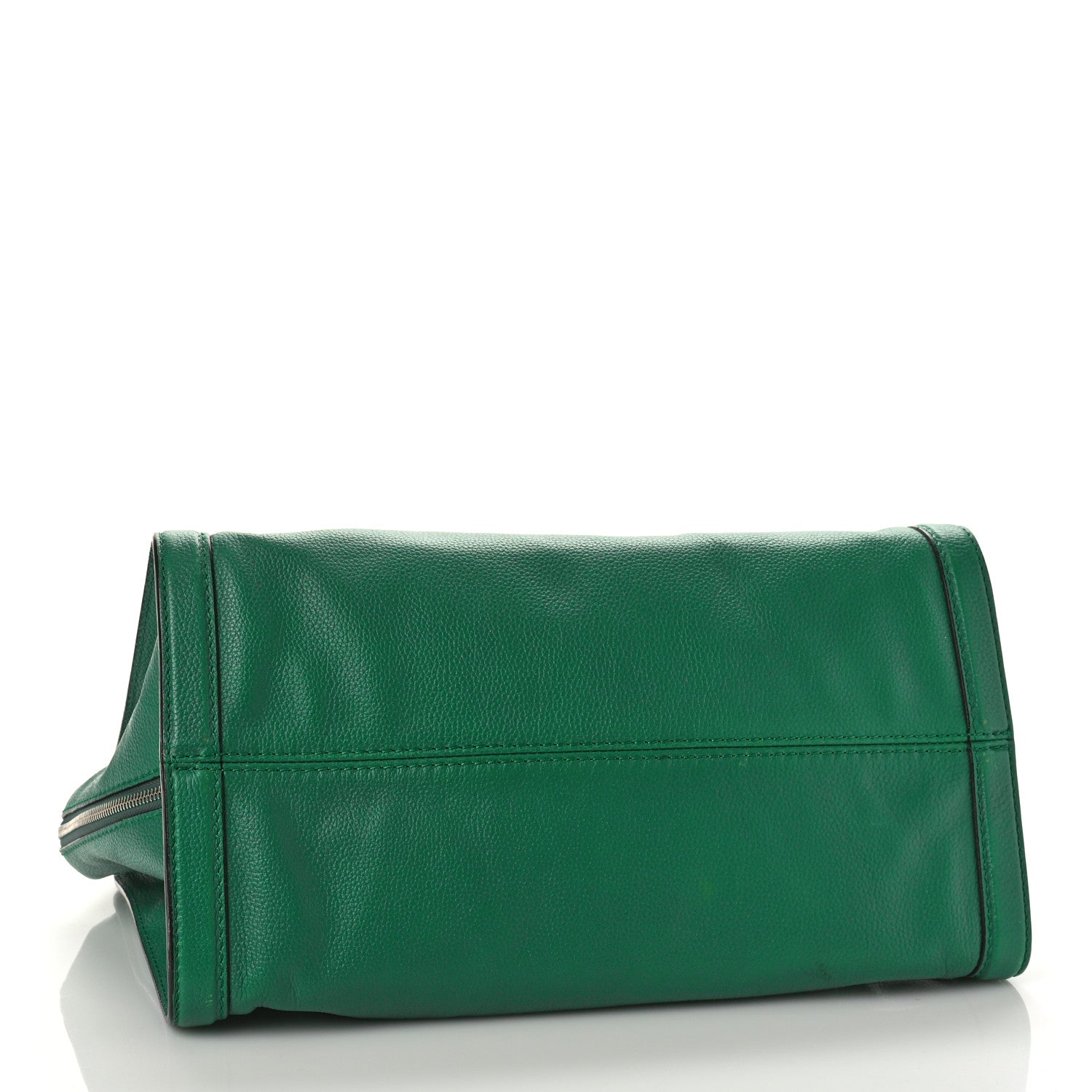 Alexander McQueen Pebbled Calfskin Large Skull Padlock Zip Around Tote Emerald 4 of 8