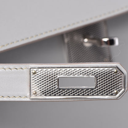 Hermes Tadelakt Kelly Sellier Guilloche 28 Gris Perle 27 of 36
