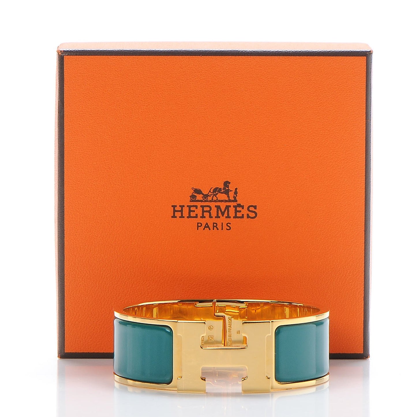 Enamel Wide Clic Clac H Bracelet PM Malachite
