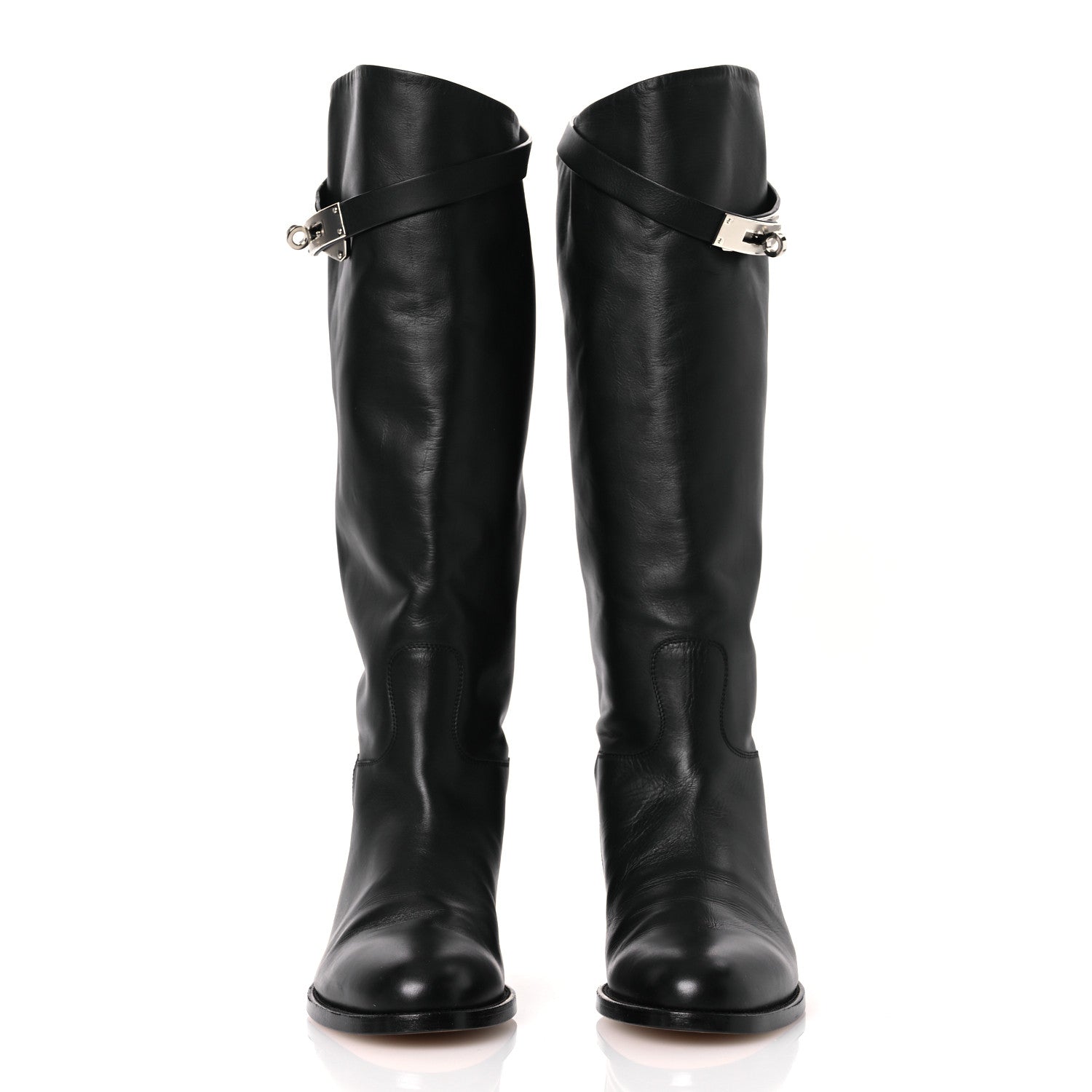 Hermes Box Kelly Jumping Boots 37 Black 3 of 14