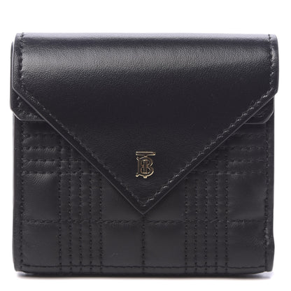 Burberry Lambskin Quilted Check Folding Wallet Black 1 of 12