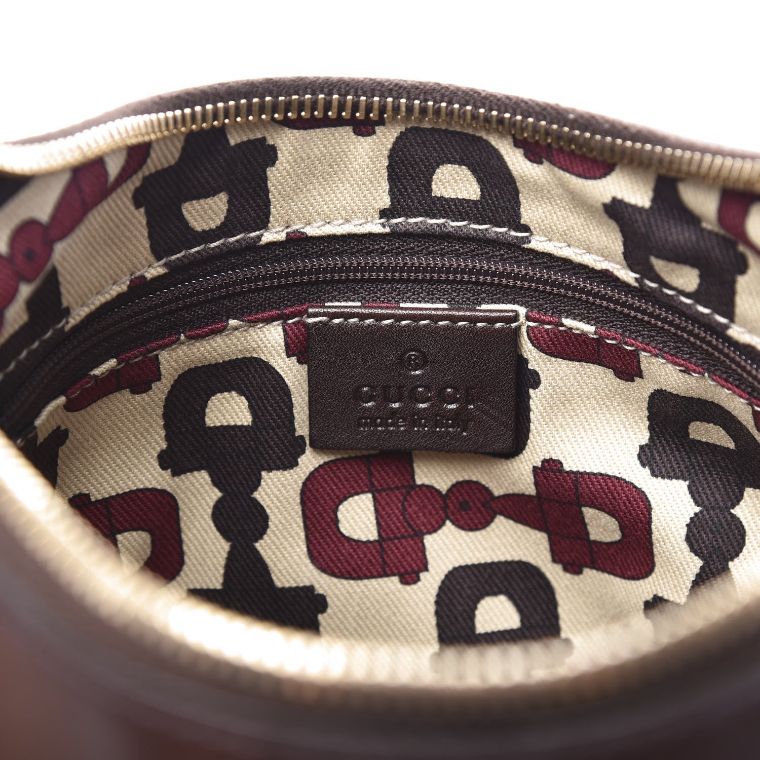 Gucci Guccissima Small D Gold Ring Shoulder Bag Chocolate Brown 5 of 10