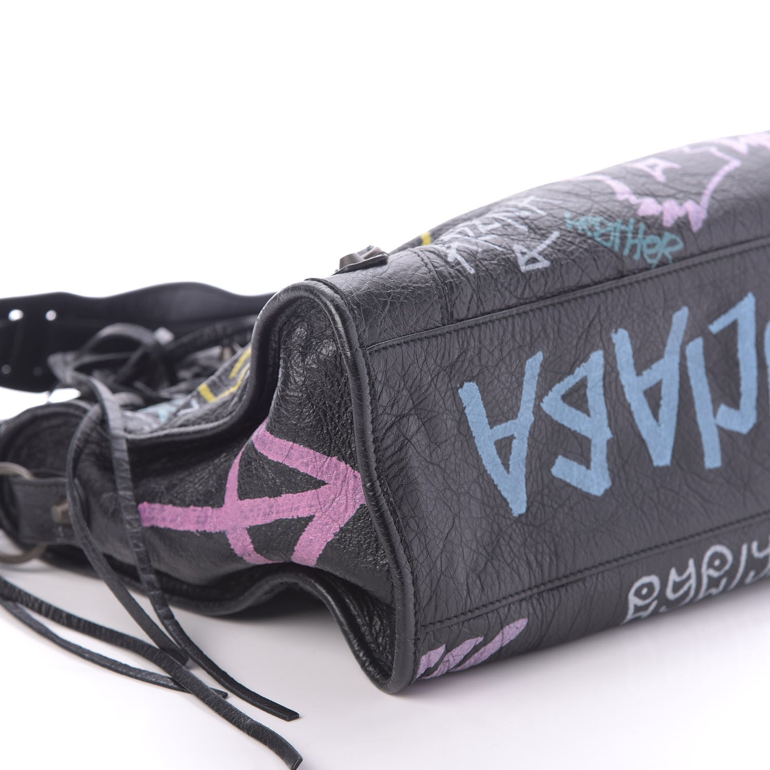 Balenciaga Agneau Graffiti All Over Classic Hardware City Black Multicolor 8 of 10