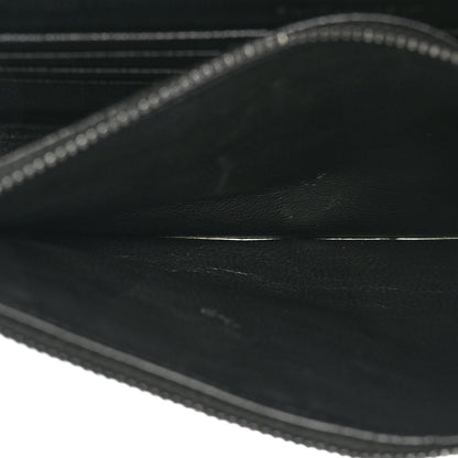 Saint Laurent Grain De Poudre Matelasse Chevron Monogram Monochrome Envelope Chain Wallet Black 5 of 16