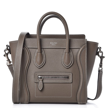 Celine Drummed Calfskin Nano Luggage Souris 1 of 12