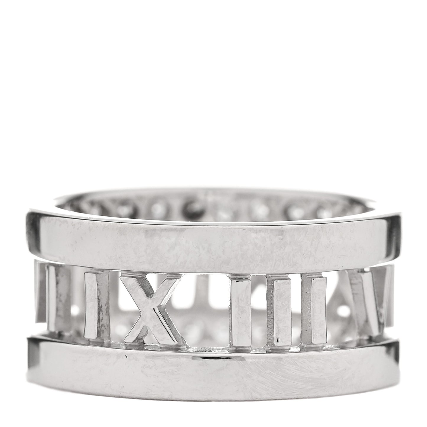 18K White Gold Diamond Wide Atlas Open Ring 52 6