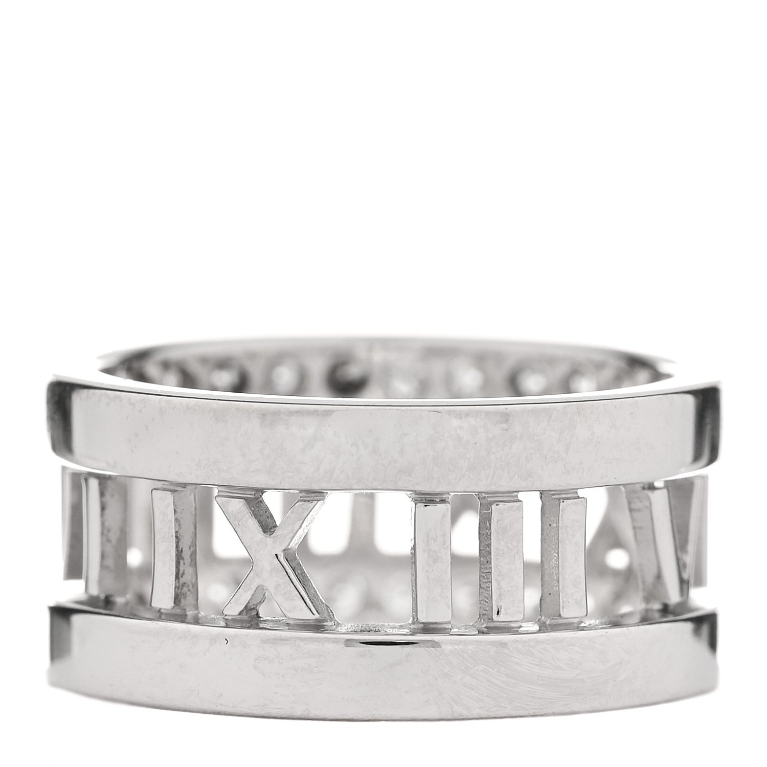 Tiffany 18K White Gold Diamond Wide Atlas Open Ring 52 6 3 of 5