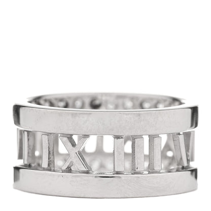 Tiffany 18K White Gold Diamond Wide Atlas Open Ring 52 6 3 of 5