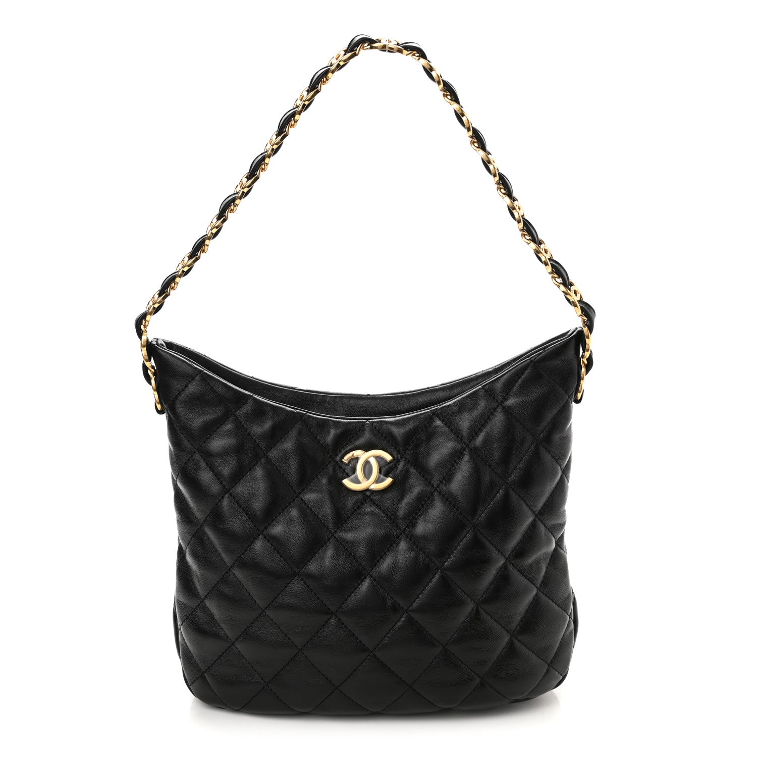 Chanel Lambskin Quilted Hobo Black 1 of 10