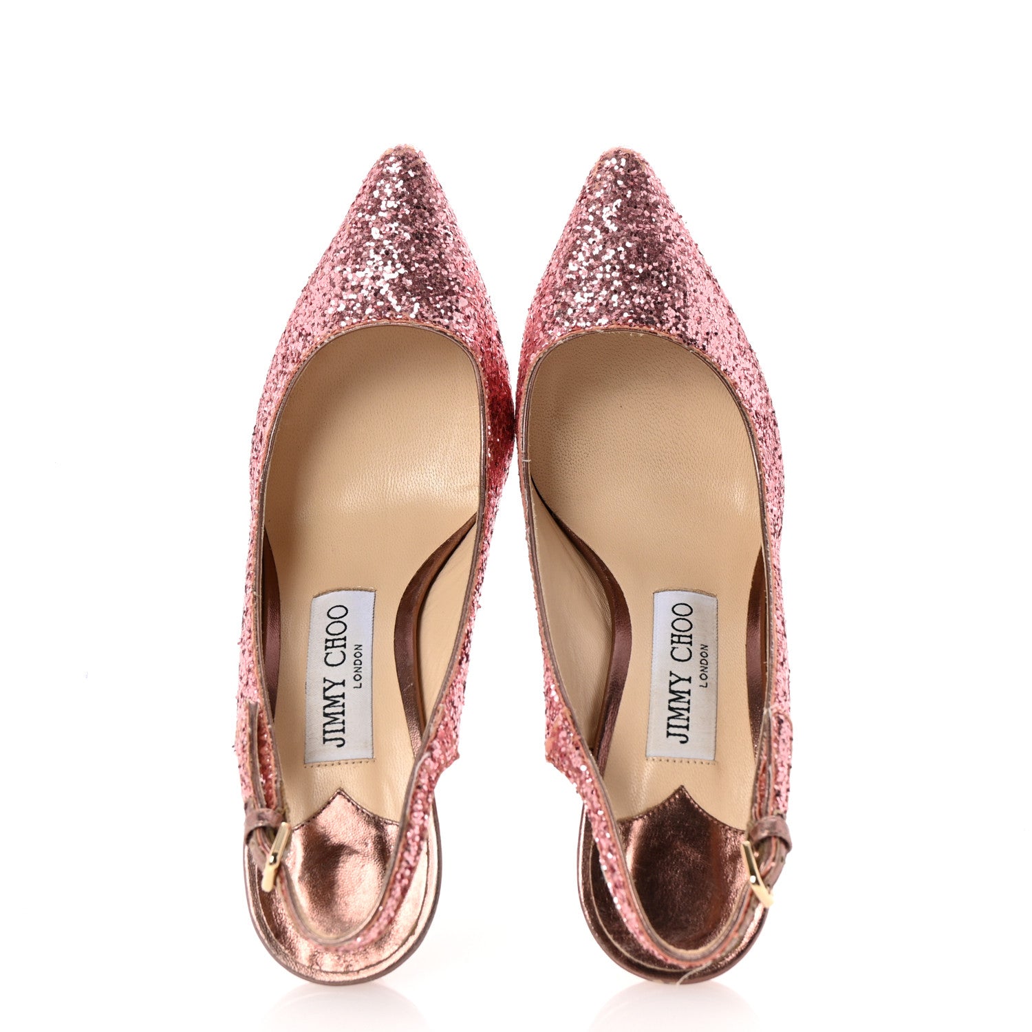 Jimmy Choo Galatica Glitter Fabric Erin 85 Slingback Pump 36 Candyfloss 2 of 9
