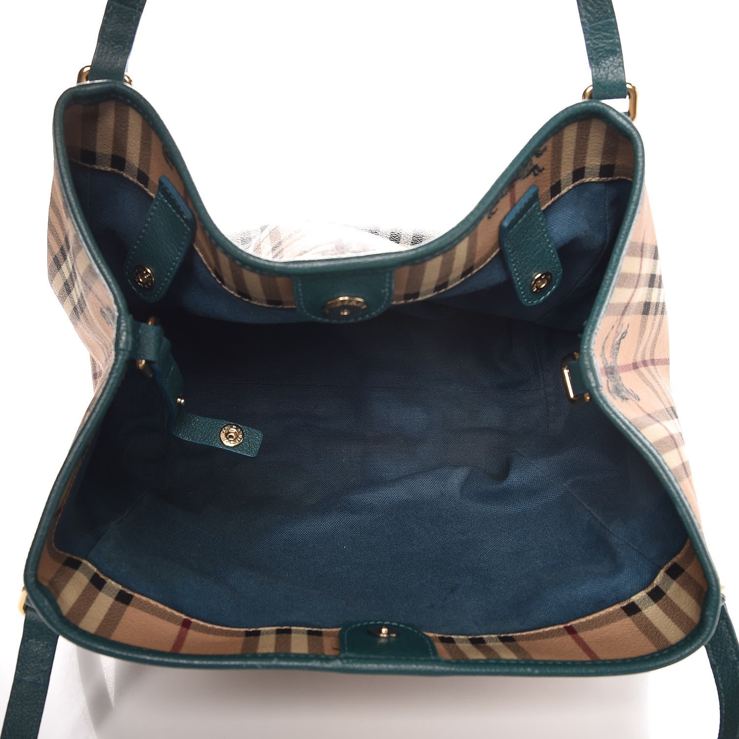 Burberry Haymarket Check Small Canterbury Tote Aqua Green 5 of 18
