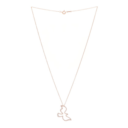 Tiffany 18K Rose Gold Diamond Paloma's Dove Pendant Necklace 3 of 5