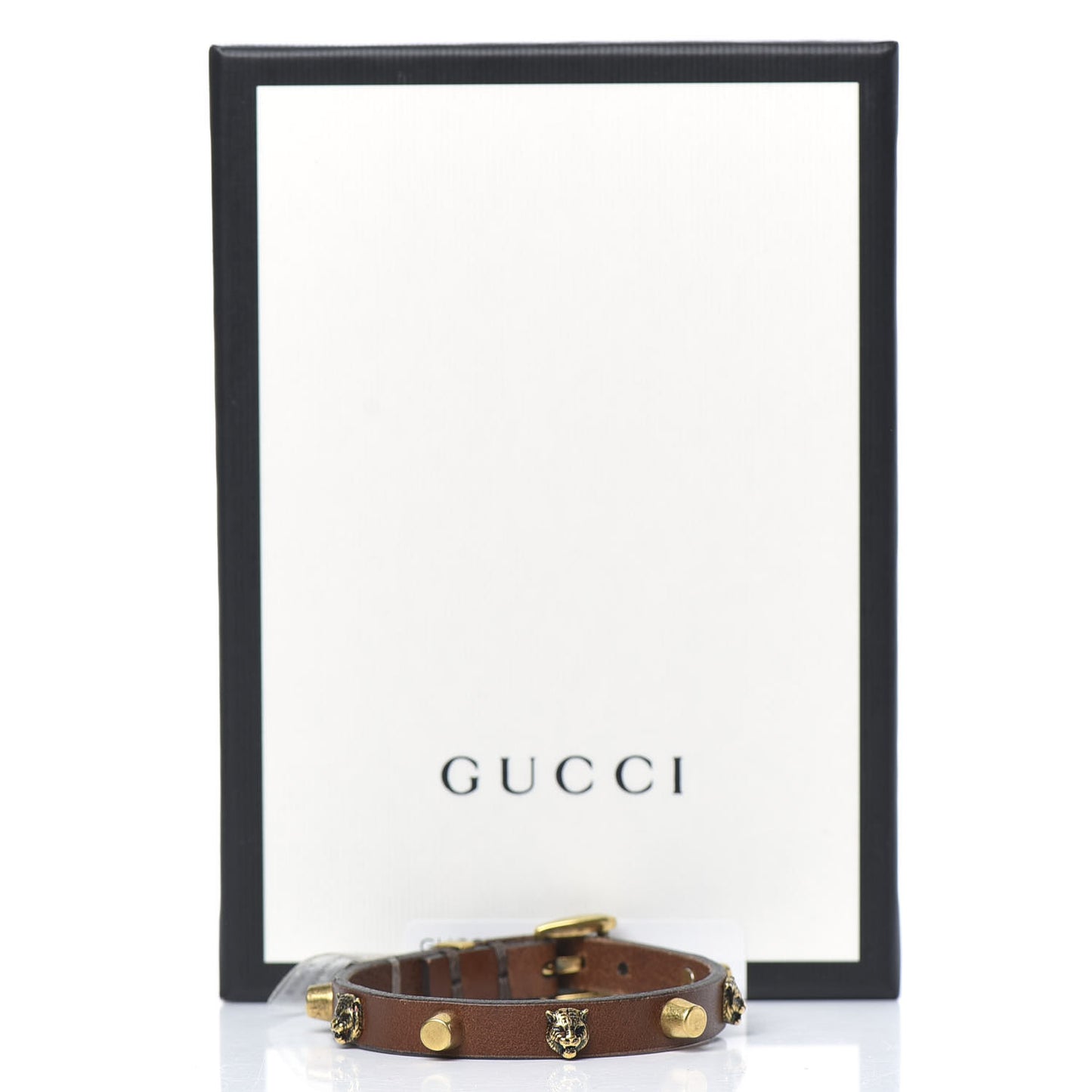 Calfskin Feline Heads Bracelet Brown