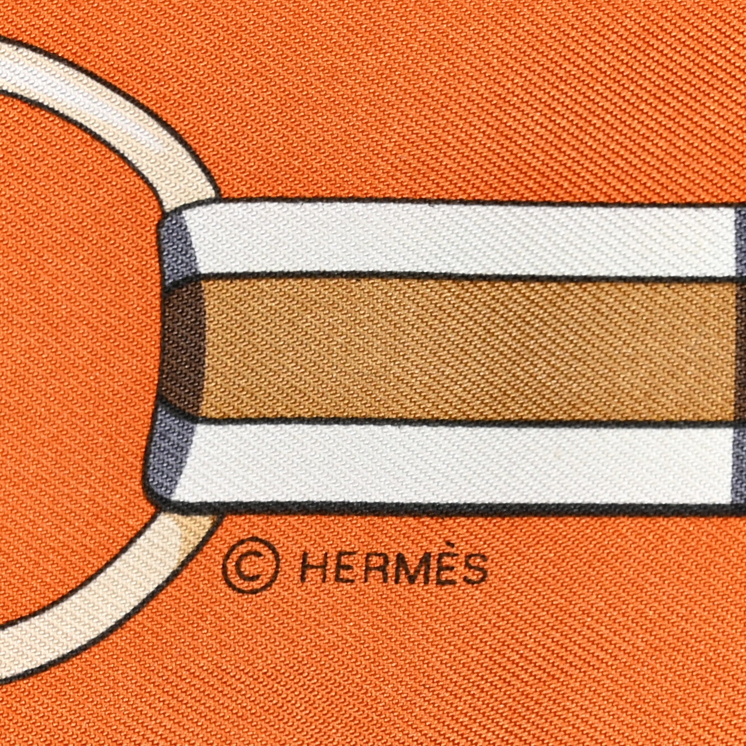Hermes Silk Grand Tralala Twilly Creme Roux Corail 3 of 5