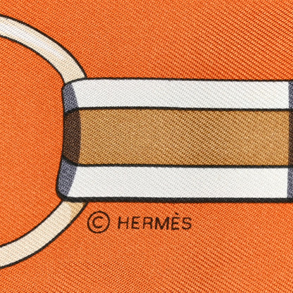 Hermes Silk Grand Tralala Twilly Creme Roux Corail 3 of 5