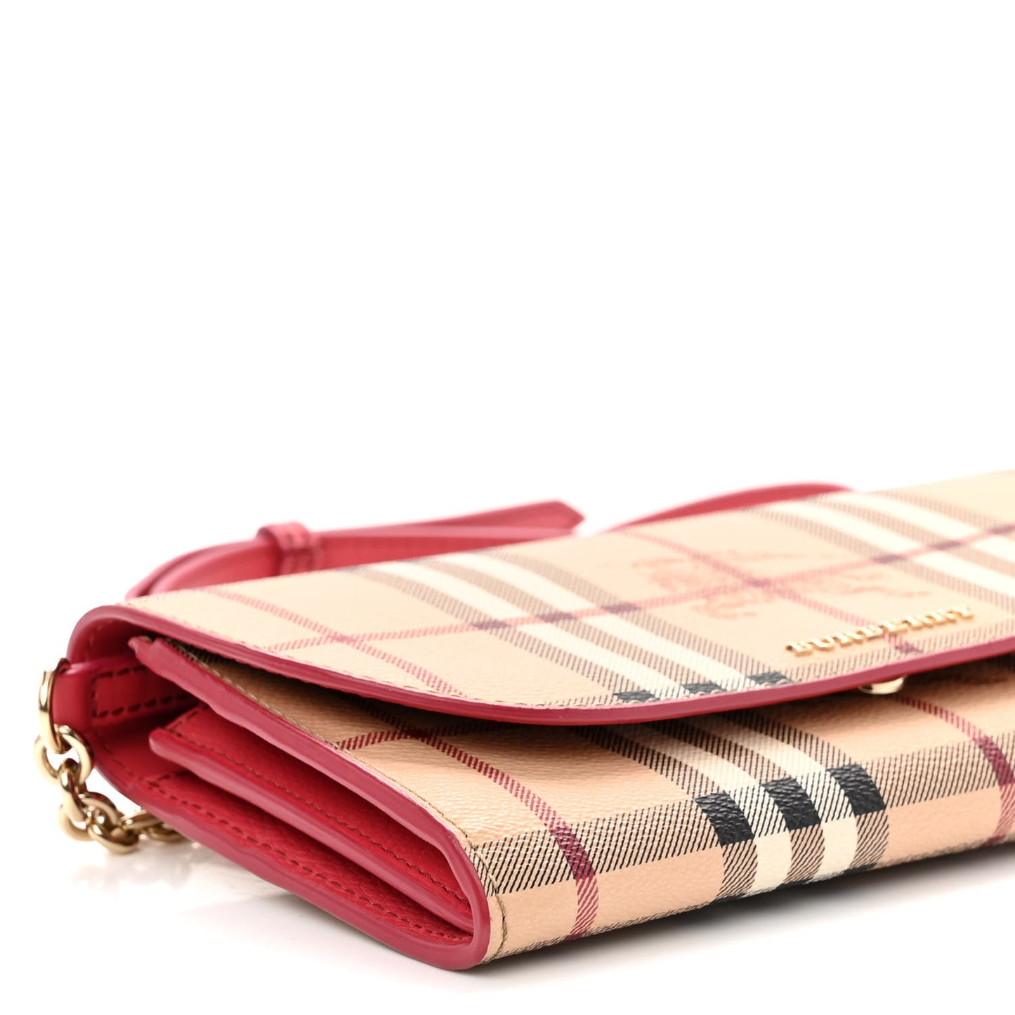 Haymarket Check Henley Wallet On Chain Coral Red