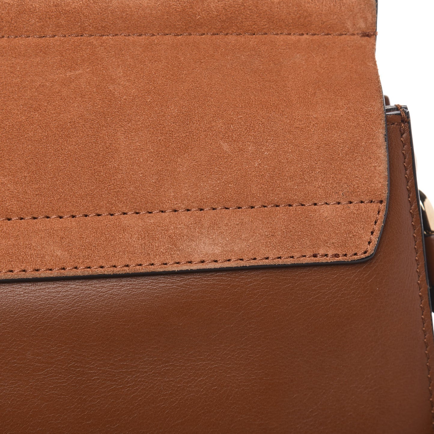 Suede Calfskin Medium Faye Shoulder Bag Tobacco