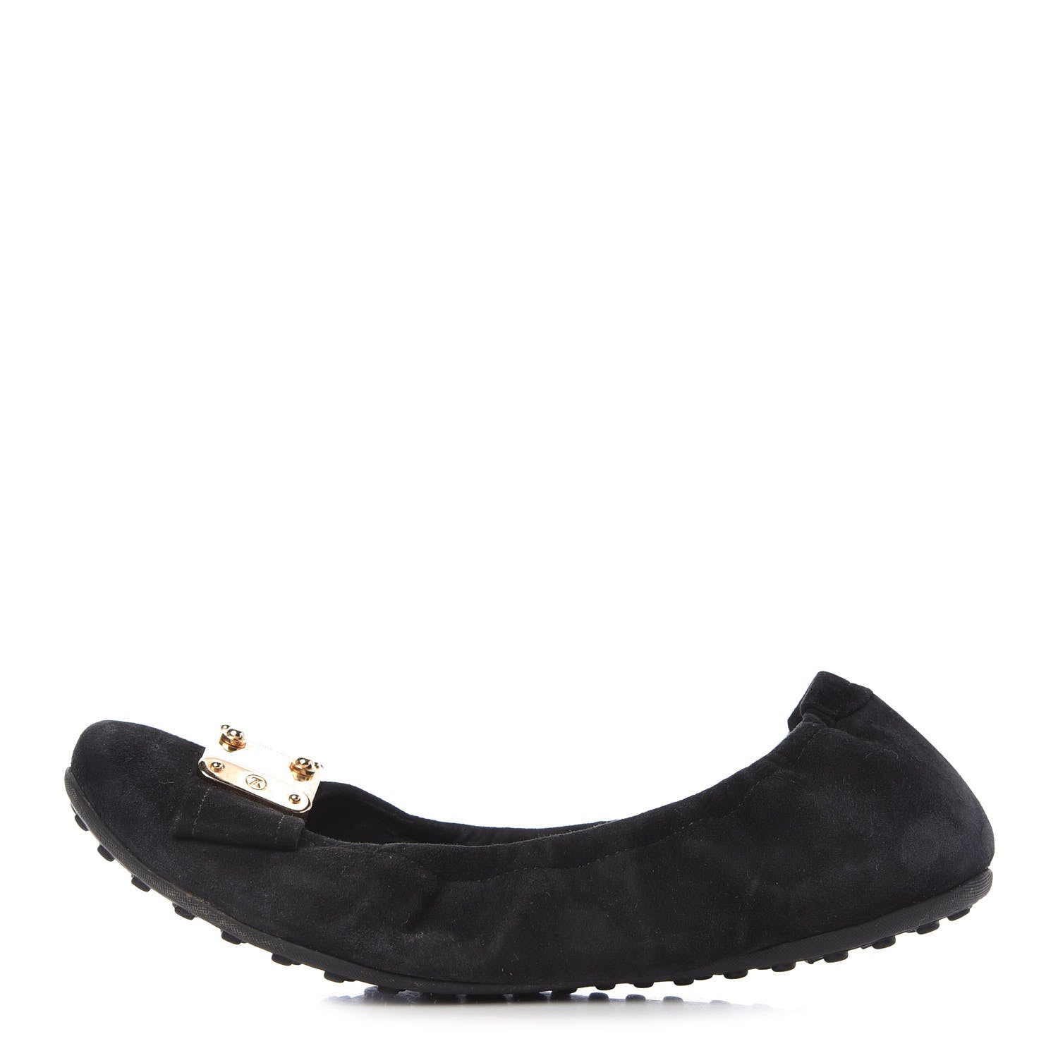 Louis Vuitton Suede S-Lock Ballerina Flats 37 Black 1 of 9