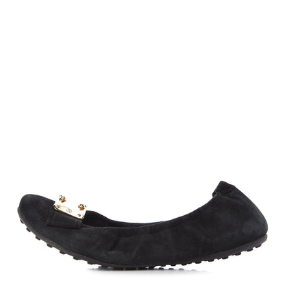 Louis Vuitton Suede S-Lock Ballerina Flats 37 Black 1 of 9
