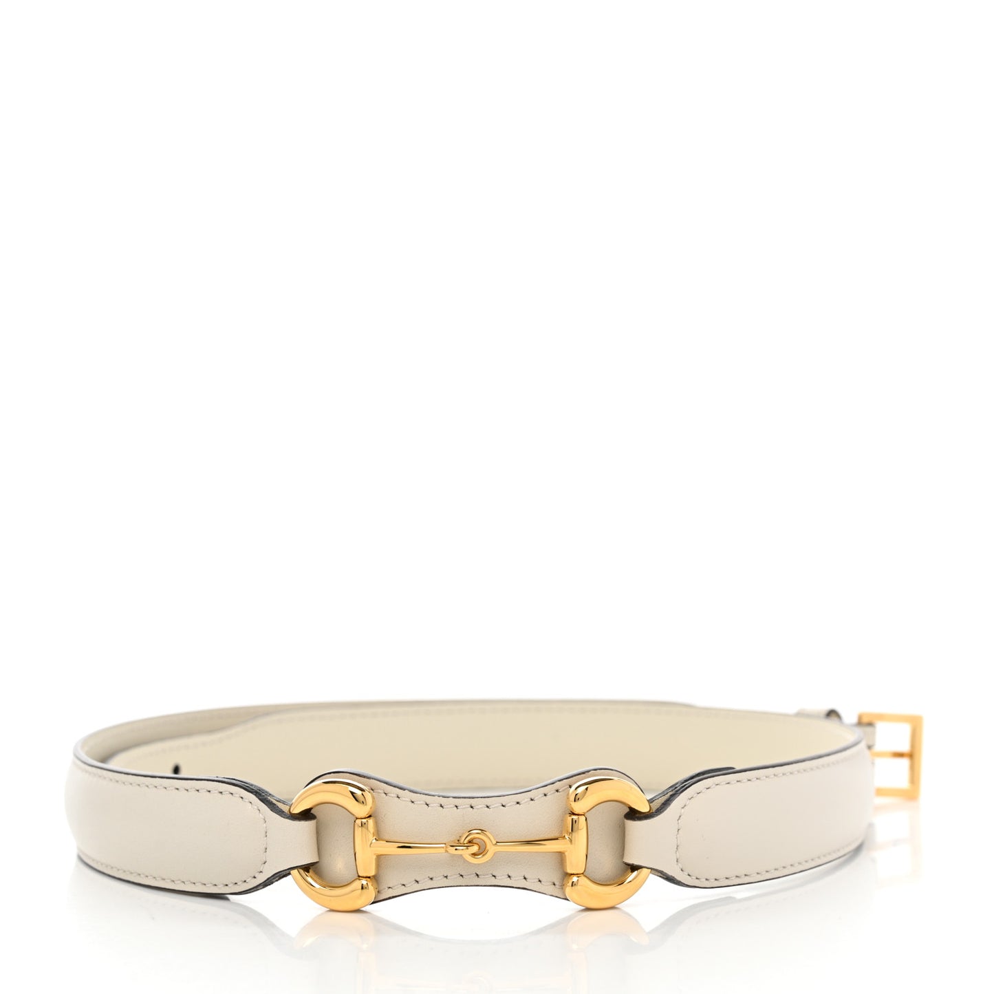 Efesto Leather Womens Horsebit 15/23mm Belt 80 32 Mystic White