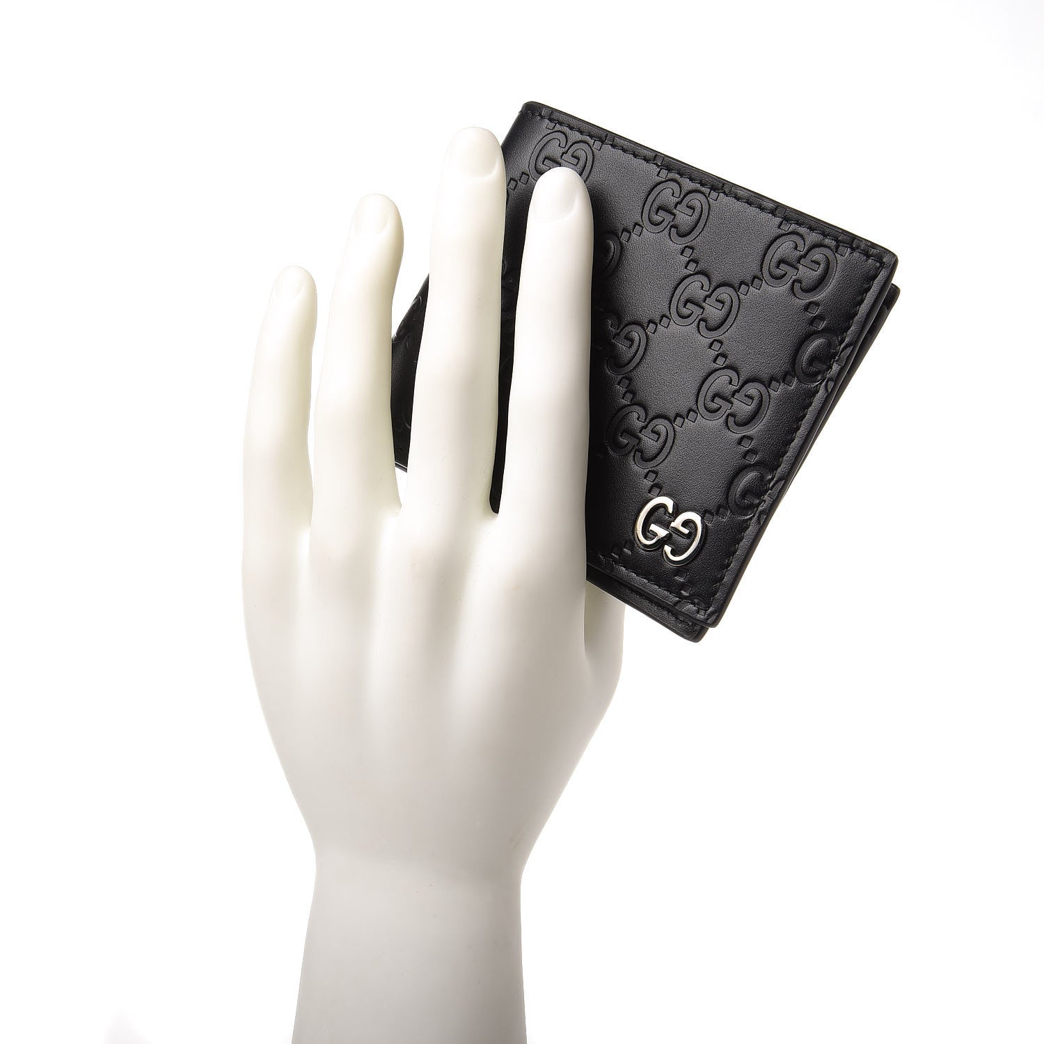 Gucci Guccissima Signature Dorian Bi-Fold Wallet Black 2 of 10