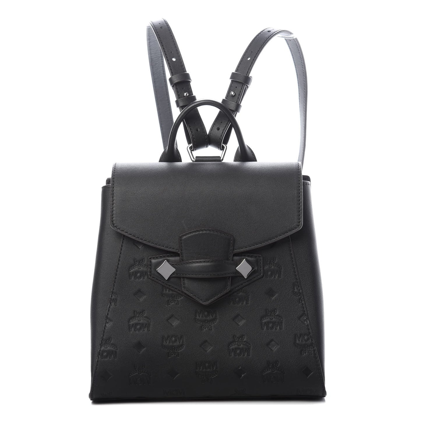 Calfskin Essential Monogram Small Backpack Black