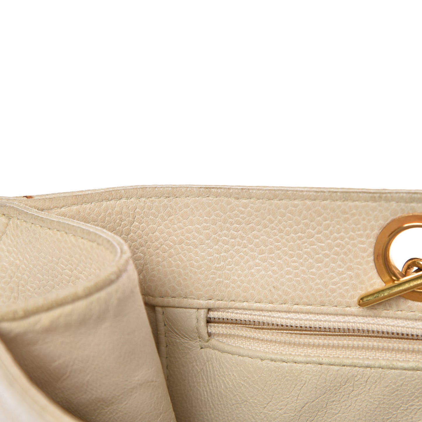 Caviar CC Shopper Tote Beige Clair