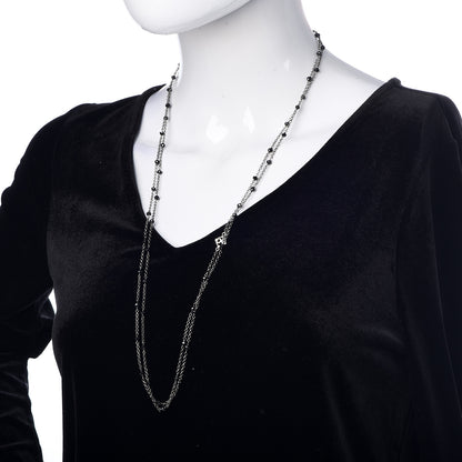 David Yurman Sterling Silver Black Onyx Station Chain Necklace 2 of 5